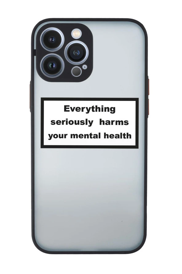 iPhone 13 Pro Max Uyumlu Everythink Desenli Kamera Korumalı Buzlu Şeffaf Lüx Telefon Kılıfı - 8