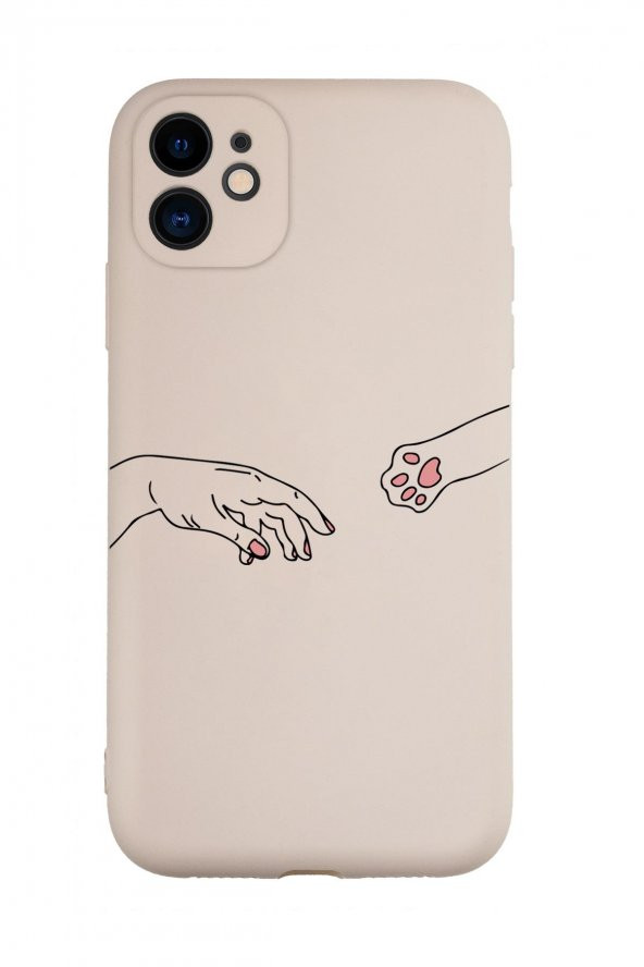 iPhone 11 Uyumlu Hand and Paw Desenli Kamera Korumalı Lansman Kılıf Premium Silikonlu - 3