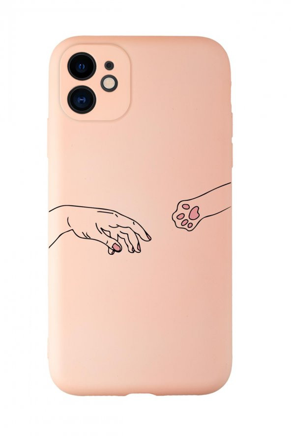 iPhone 11 Uyumlu Hand and Paw Desenli Kamera Korumalı Lansman Kılıf Premium Silikonlu - 6