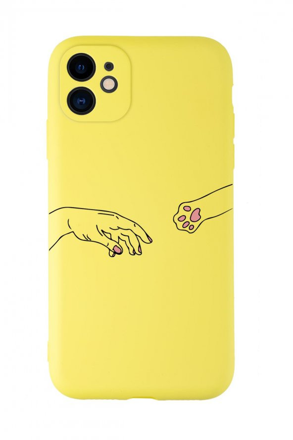 iPhone 11 Uyumlu Hand and Paw Desenli Kamera Korumalı Lansman Kılıf Premium Silikonlu - 7