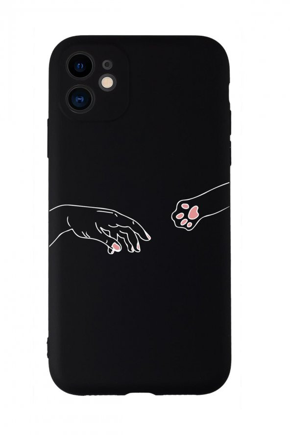 iPhone 11 Uyumlu Hand and Paw Desenli Kamera Korumalı Lansman Kılıf Premium Silikonlu - 8