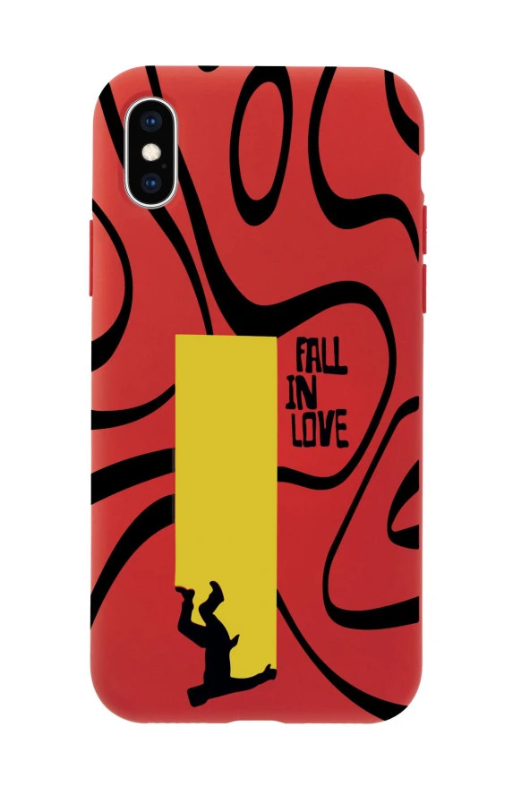 iPhone Xs Max Fall In Love Premium Silikonlu Telefon Kılıfı - 3
