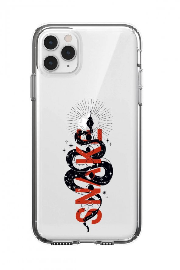 iPhone 11 Pro Snake Premium Şeffaf Silikon Kılıf