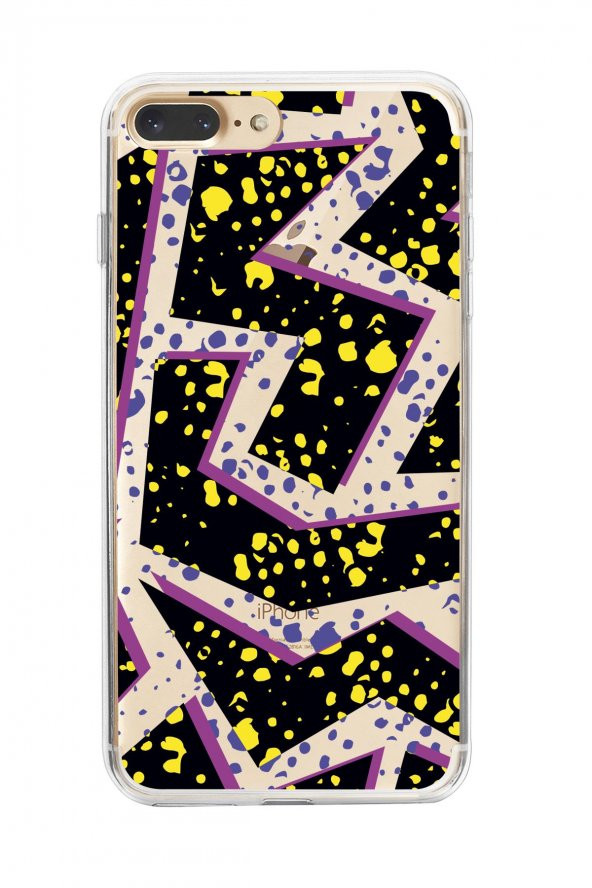 iPhone 8 Plus Spotted Lightning Premium Şeffaf Silikon Kılıf