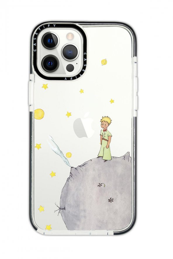 iPhone 12 Pro Casetify Küçük Prens Desenli Anti Shock Premium Silikonlu Siyah Kenar Detaylı Telefon Kılıfı
