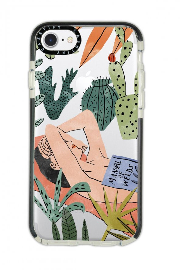 iPhone 6 Casetify Manual of Weeds Desenli Anti Shock Premium Silikonlu Siyah Kenar Detaylı Telefon Kılıfı