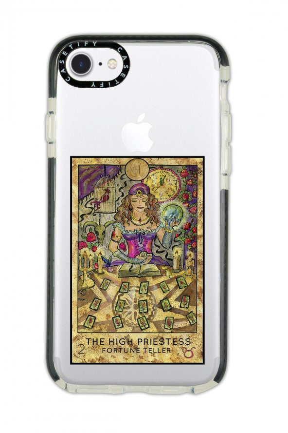 iPhone 6 Plus Casetify The High Priestess Desenli Anti Shock Premium Silikonlu Siyah Kenar Detaylı Telefon Kılıfı