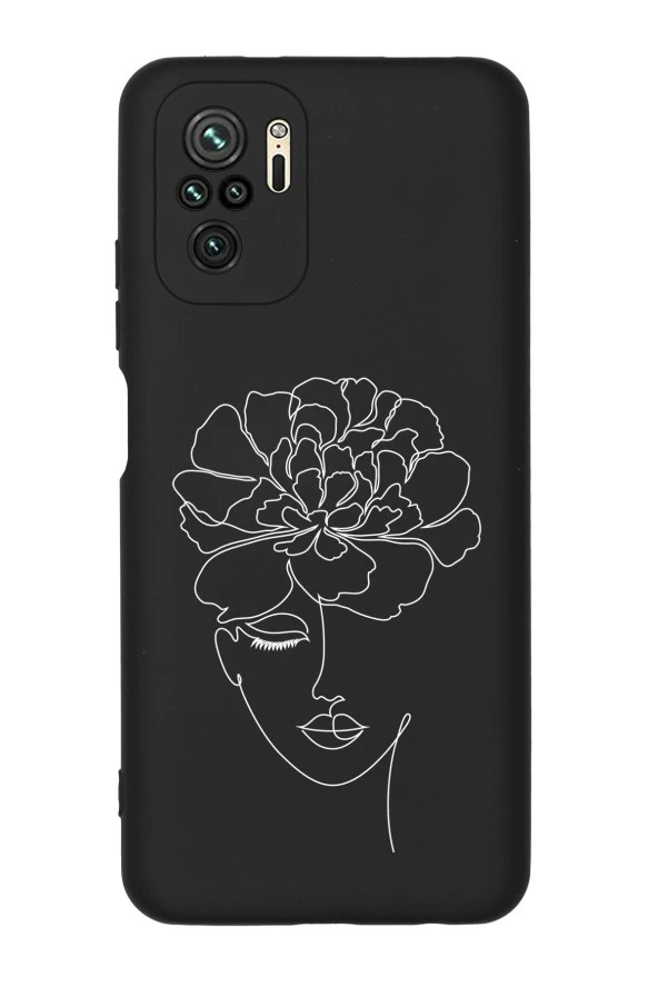 Redmi Note 10s Flower Women Desenli Premium Silikonlu Telefon Kılıfı