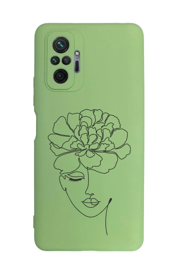 Xiaomi Redmi Note 10 Pro Max Uyumlu Flower Women  Desenli Kamera Korumalı Buzlu Şeffaf Lüx Telefon Kılıfı