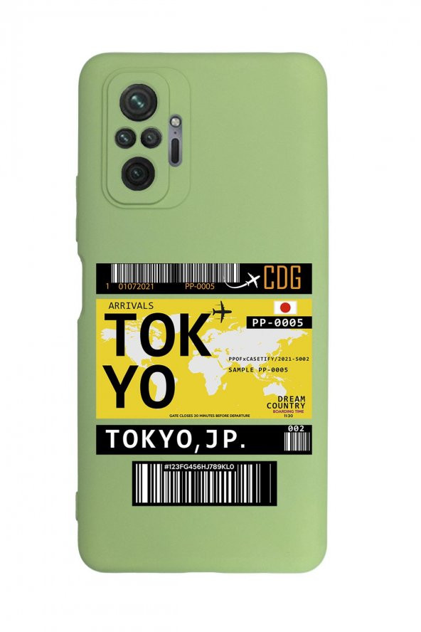 Xiaomi Redmi Note 10 Pro Uyumlu Tokyo Ticket Desenli Kamera Korumalı Buzlu Şeffaf Lüx Telefon Kılıfı