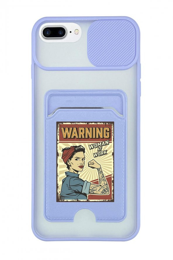 iPhone 6 Plus Uyumlu Women At Work Desenli Kamera Korumalı ve Kartlıklı Telefon Kılıfı - 2