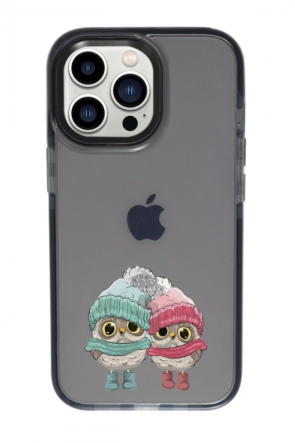 iPhone 13 Pro Bereli Baykuşlar Candy Bumper Darbe Emci Silikonlu Telefon Kılıfı - Resim 3