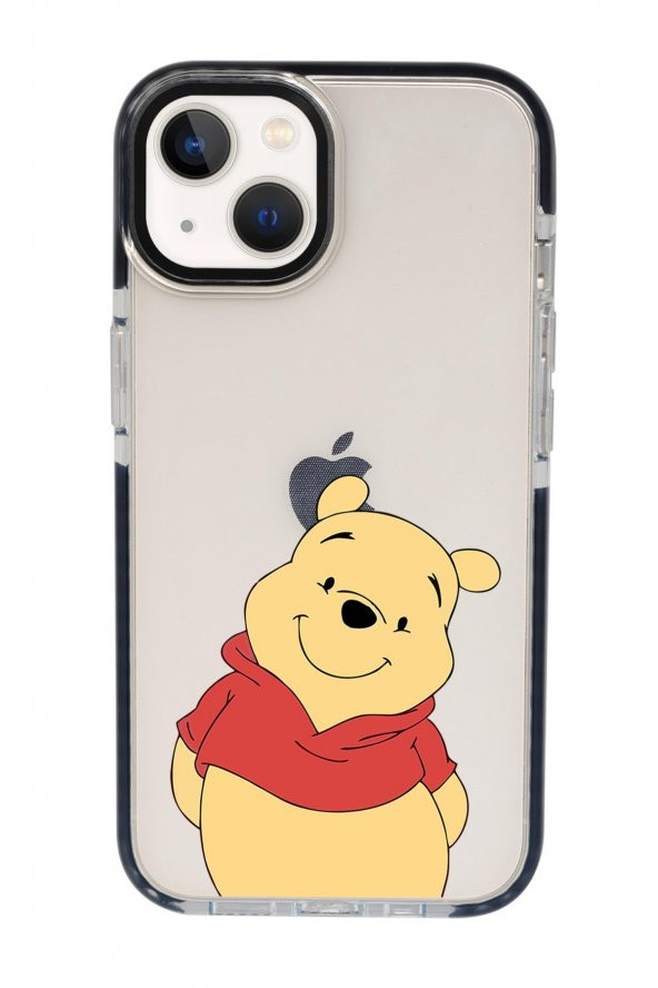 iPhone 13 Sevimli Pooh Candy Bumper Darbe Emci Silikonlu Telefon Kılıfı ürün görseli