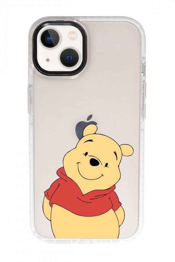 iPhone 13 Sevimli Pooh Candy Bumper Darbe Emci Silikonlu Telefon Kılıfı - Resim 2