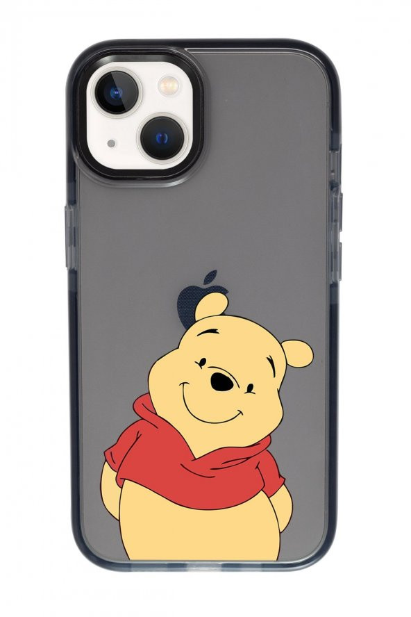 iPhone 13 Sevimli Pooh Candy Bumper Darbe Emci Silikonlu Telefon Kılıfı - Resim 3
