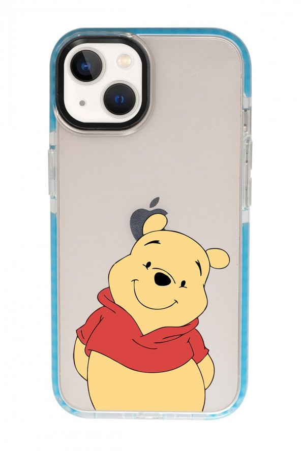 iPhone 13 Sevimli Pooh Candy Bumper Darbe Emci Silikonlu Telefon Kılıfı - Resim 4