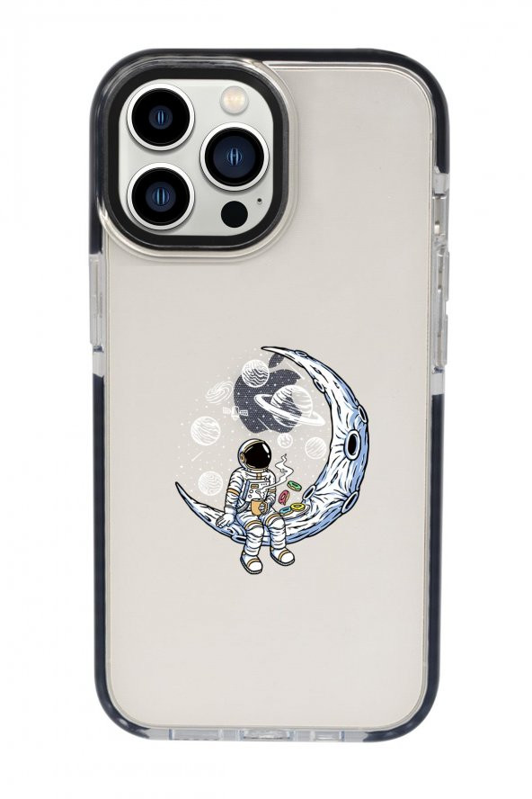 iPhone 13 Pro Keyifli Astronot Candy Bumper Darbe Emci Silikonlu Telefon Kılıfı