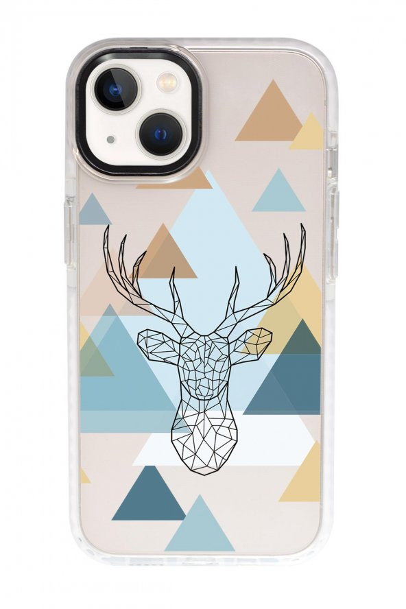 iPhone 13 Polygon Deer Candy Bumper Darbe Emci Silikonlu Telefon Kılıfı - Resim 2
