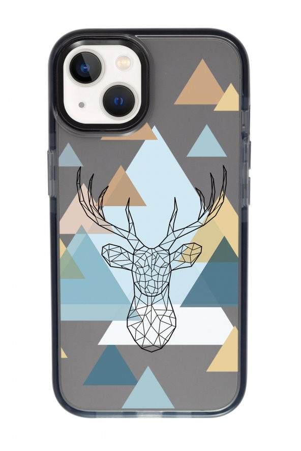 iPhone 13 Polygon Deer Candy Bumper Darbe Emci Silikonlu Telefon Kılıfı - Resim 3