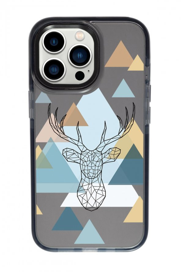 iPhone 13 Pro Polygon Deer Candy Bumper Darbe Emci Silikonlu Telefon Kılıfı - 3