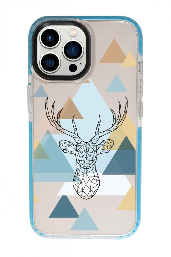 iPhone 13 Pro Polygon Deer Candy Bumper Darbe Emci Silikonlu Telefon Kılıfı - 4