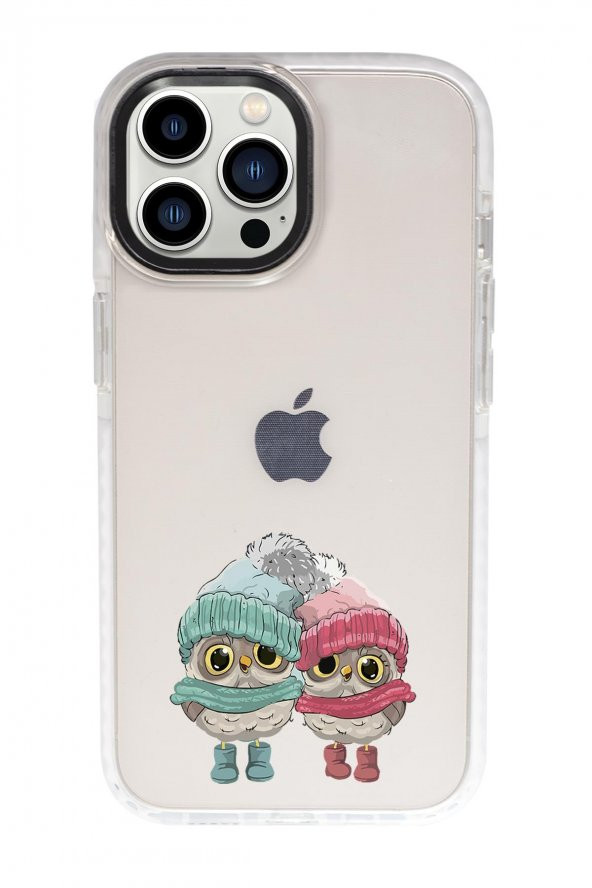 iPhone 13 Pro Max Bereli Baykuşlar Candy Bumper Darbe Emci Silikonlu Telefon Kılıfı - Resim 2