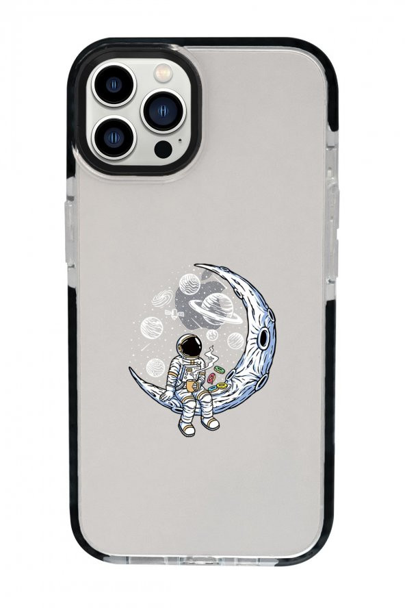 iPhone 13 Pro Max Keyifli Astronot Candy Bumper Darbe Emci Silikonlu Telefon Kılıfı