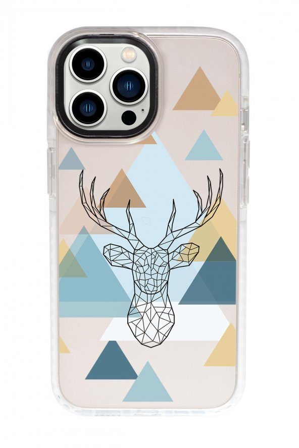 iPhone 13 Pro Max Polygon Deer Candy Bumper Darbe Emci Silikonlu Telefon Kılıfı - 2