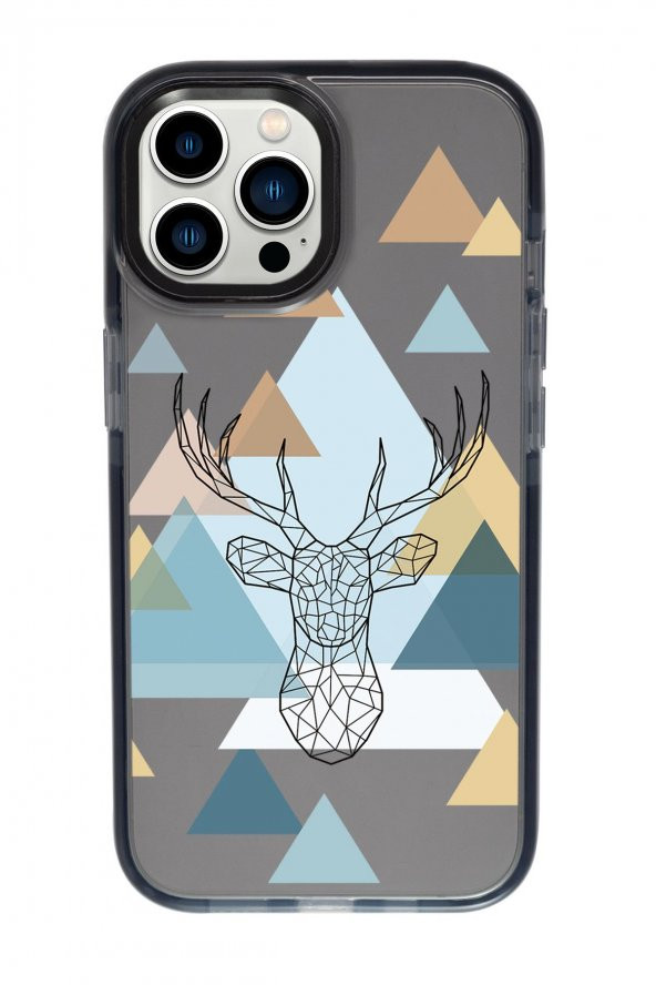 iPhone 13 Pro Max Polygon Deer Candy Bumper Darbe Emci Silikonlu Telefon Kılıfı - 3