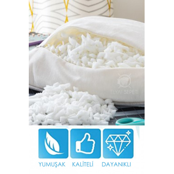 Elyaf Sepeti 2 kg Kırpıntı Sünger Yatak ve Yastık Dolum Maddesi - 4