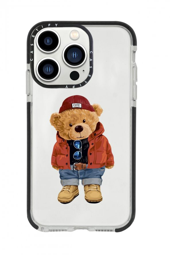 iPhone 13 Pro Teddy Bear Casetify Darbe Emci Silikonlu Telefon Kılıfı