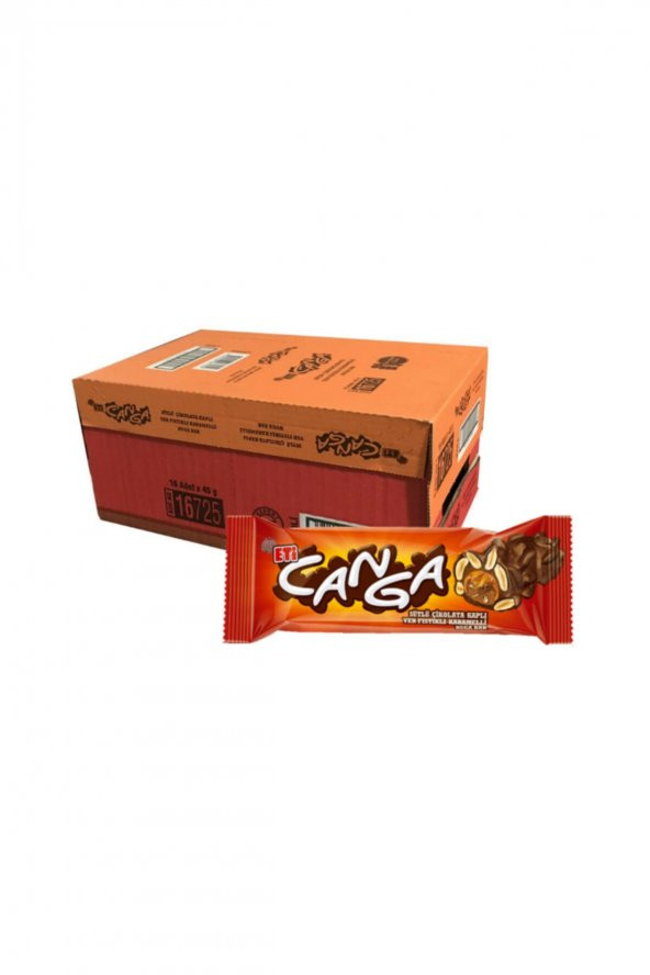 Eti Canga Yer Fıstıklı Karamelli Çikolata Bar / 16 Adet / 45 gr