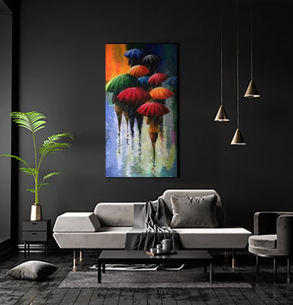 BİONNSHOP ÖZEL SERİ ŞEMSİYELİ KADINLAR  KANVAS TABLO