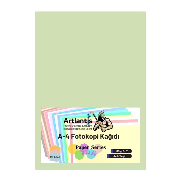 Renkli A-4 Fotokopi Kağıdı 25 li 1 Paket Artlantis Fotokopi Renkli A4 Kağıdı - 2