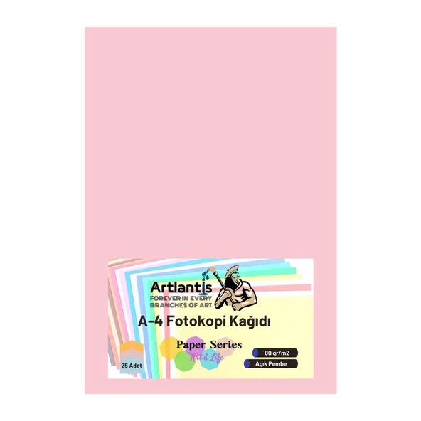 Renkli A-4 Fotokopi Kağıdı 25 li 1 Paket Artlantis Fotokopi Renkli A4 Kağıdı