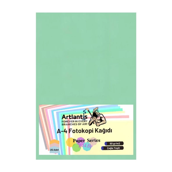 Renkli A-4 Fotokopi Kağıdı 25 li 1 Paket Artlantis Fotokopi Renkli A4 Kağıdı - 4