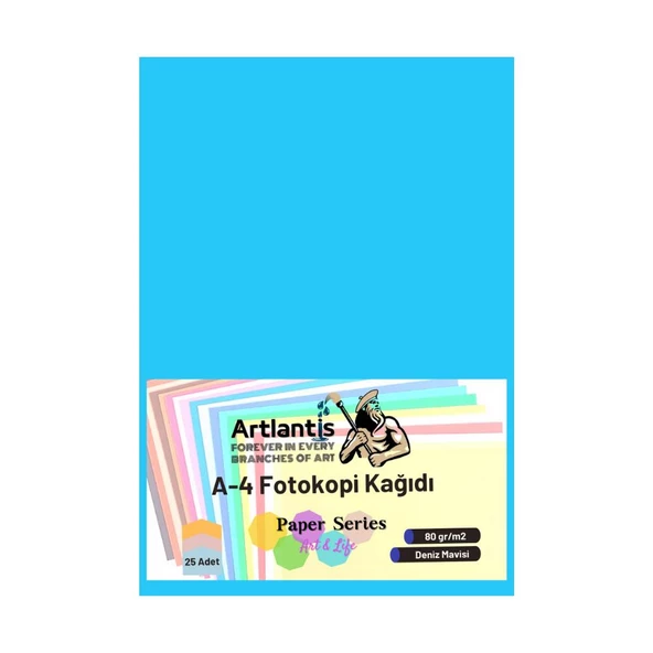 Renkli A-4 Fotokopi Kağıdı 25 li 1 Paket Artlantis Fotokopi Renkli A4 Kağıdı - 5