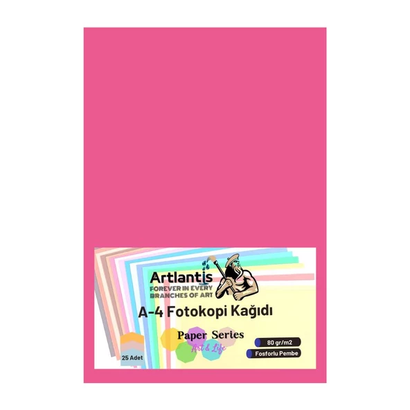 Renkli A-4 Fotokopi Kağıdı 25 li 1 Paket Artlantis Fotokopi Renkli A4 Kağıdı - 6