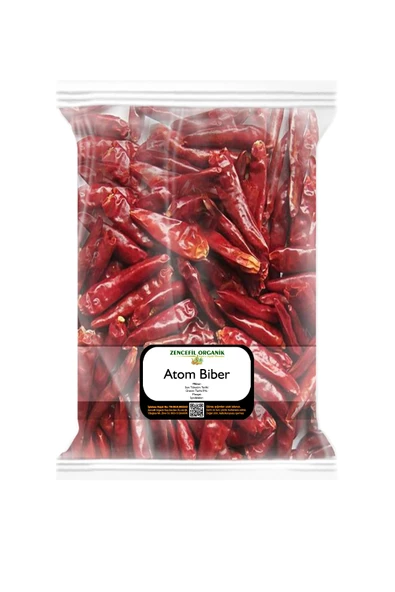 Atom Biberi 1 Kg. Çok Acı Cin Biberi Kurusu Çok Acı Biber Kurusu 1000 Gr. Atom Biber