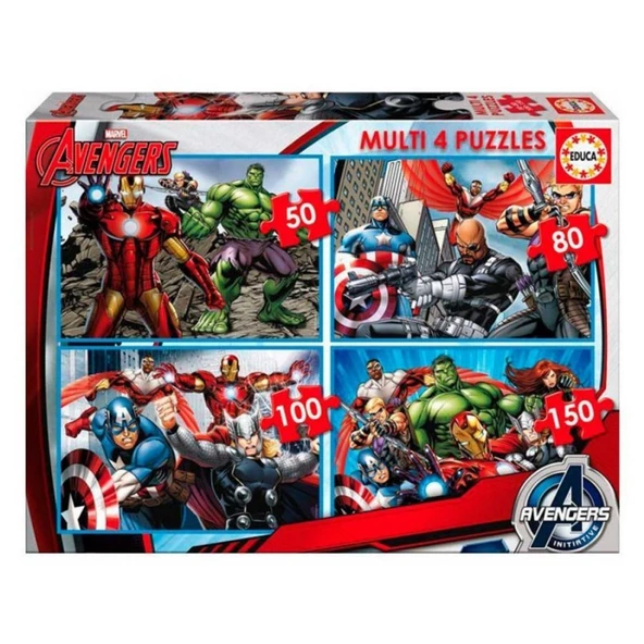 Educa 50+80+100+150 Parça Avengers (Yenilmezler) Puzzle