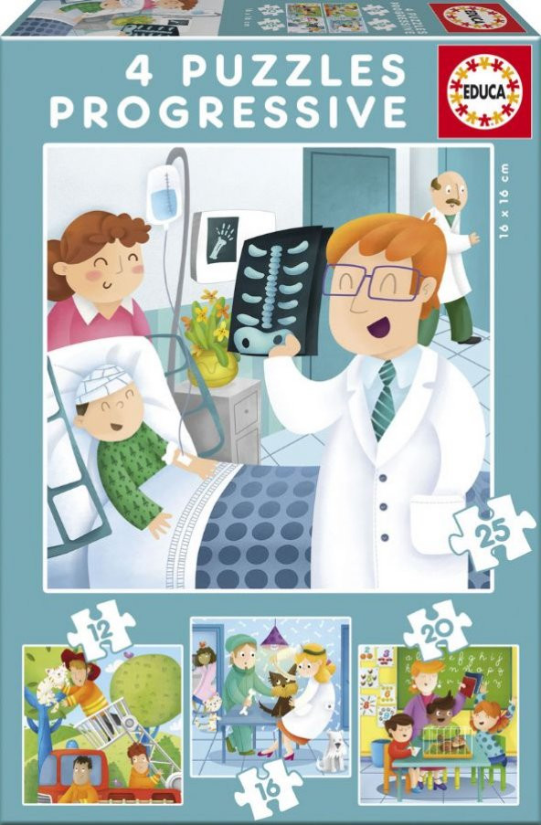 Educa 12+16+20+25 Parça Meslekler Puzzle