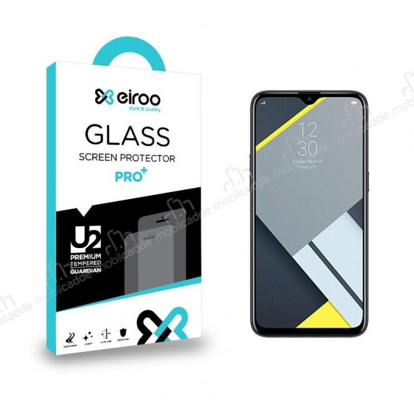 Eiroo Realme C2 Tempered Glass Cam Ekran Koruyucu