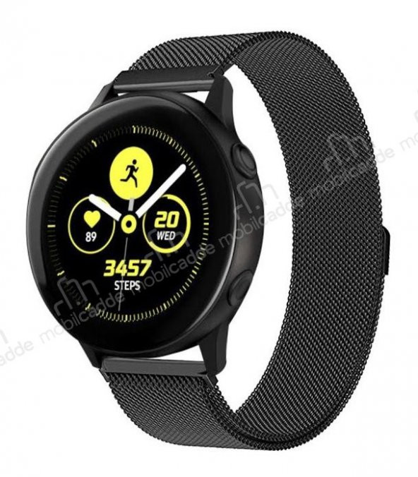 Eiroo Samsung Galaxy Watch Active 2 Siyah Metal Kordon (44 mm) - 1