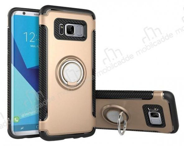 Eiroo Mage Fit Samsung Galaxy S8 Plus Ultra Koruma Gold Kılıf