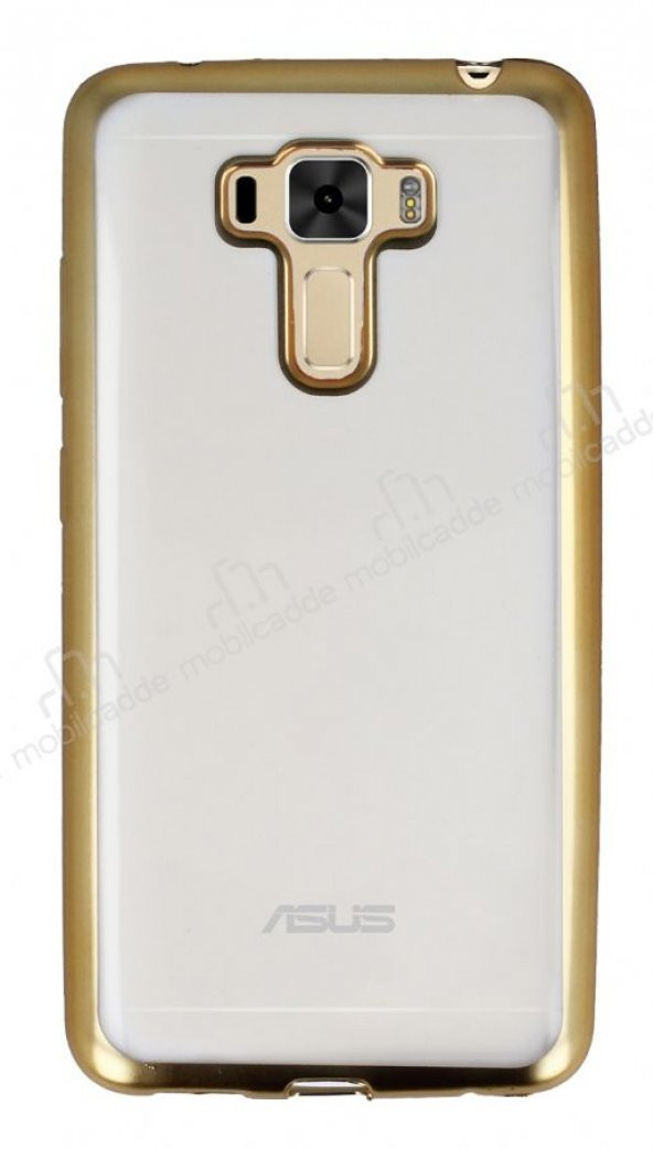 Asus Zenfone 3 Laser ZC551KL Gold Kenarlı Şeffaf Silikon Kılıf