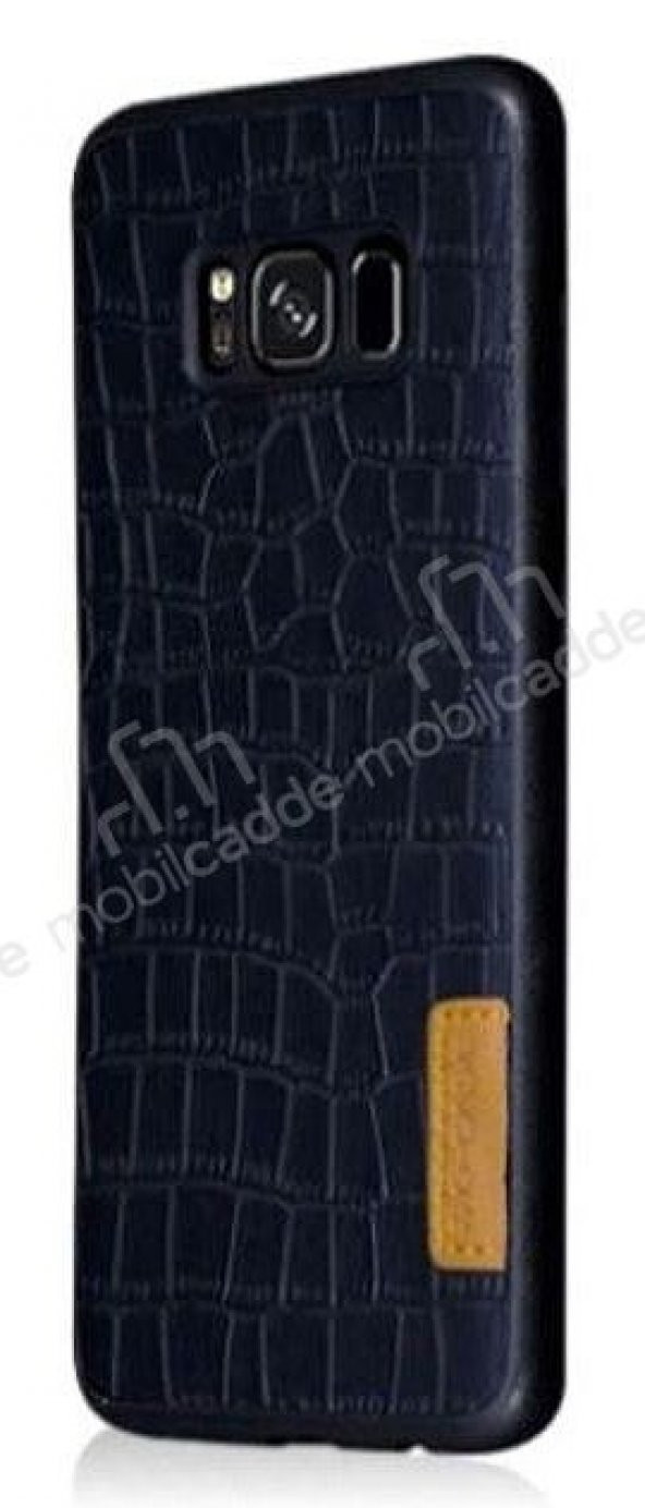 G-Case Samsung Galaxy S8 Plus Deri Desenli Siyah Rubber Kılıf