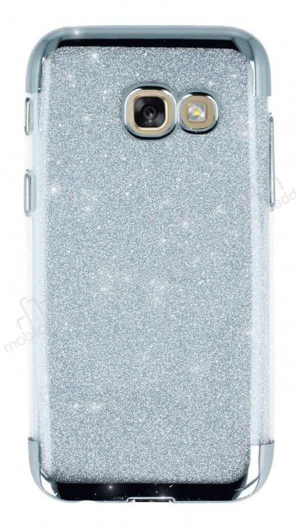 Samsung Galaxy A3 2017 Simli Silver Silikon Kılıf