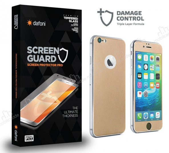 Dafoni iPhone 6 /6S Full Darbe Emici Gold Ön+Arka Ekran Koruyucu