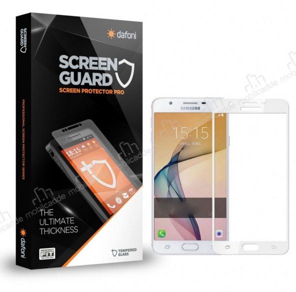 Dafoni Samsung Galaxy J5 Prime Beyaz Cam Ekran Koruyucu