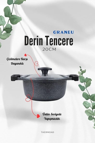 ThermoAD | Tencere Seti | Graneu Serisi | 7 Parça | Gri - 5